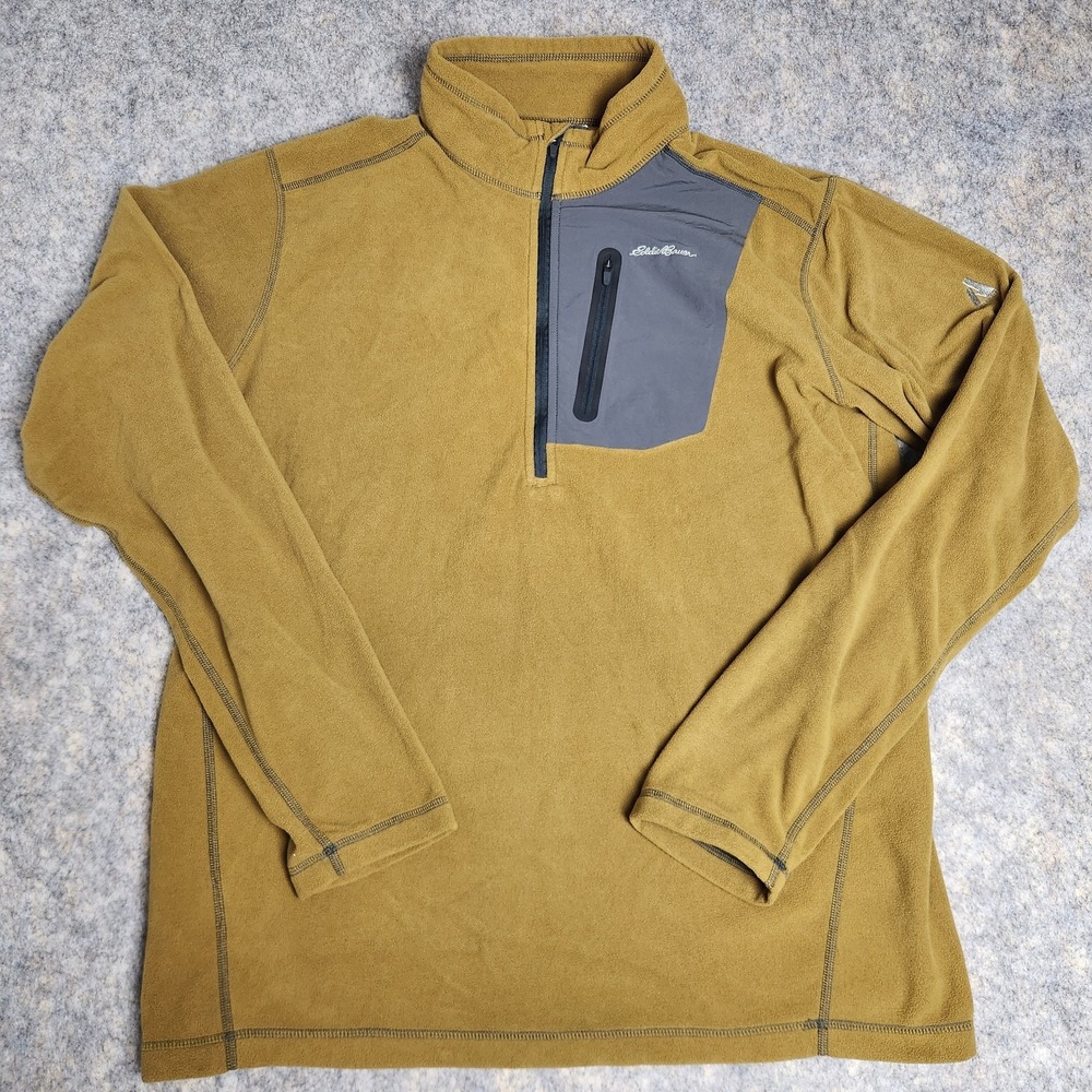 Eddie Bauer First Ascent Sweatshirt Men XLT Tall Brown Fleece Pullover Gorpcore